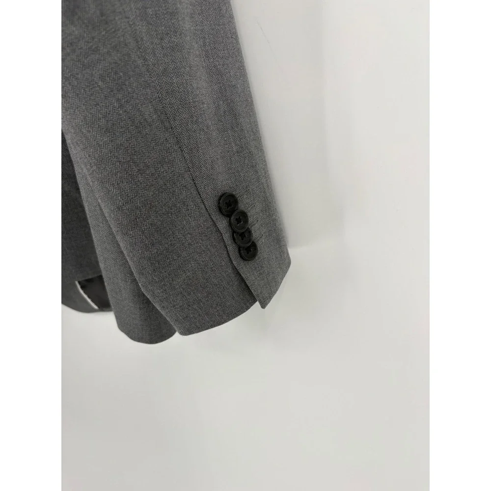 Banana Republic Blazer Mens 46R Gray Herringbone Two Button Formal Jacket